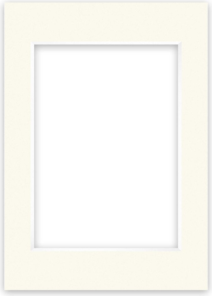 nielsen Conservation Passepartout 1,5 mm, Außenformat 29,7x42 cm (DIN A3) für Bilder DIN A4, Elfenbein cremeweiß glatt