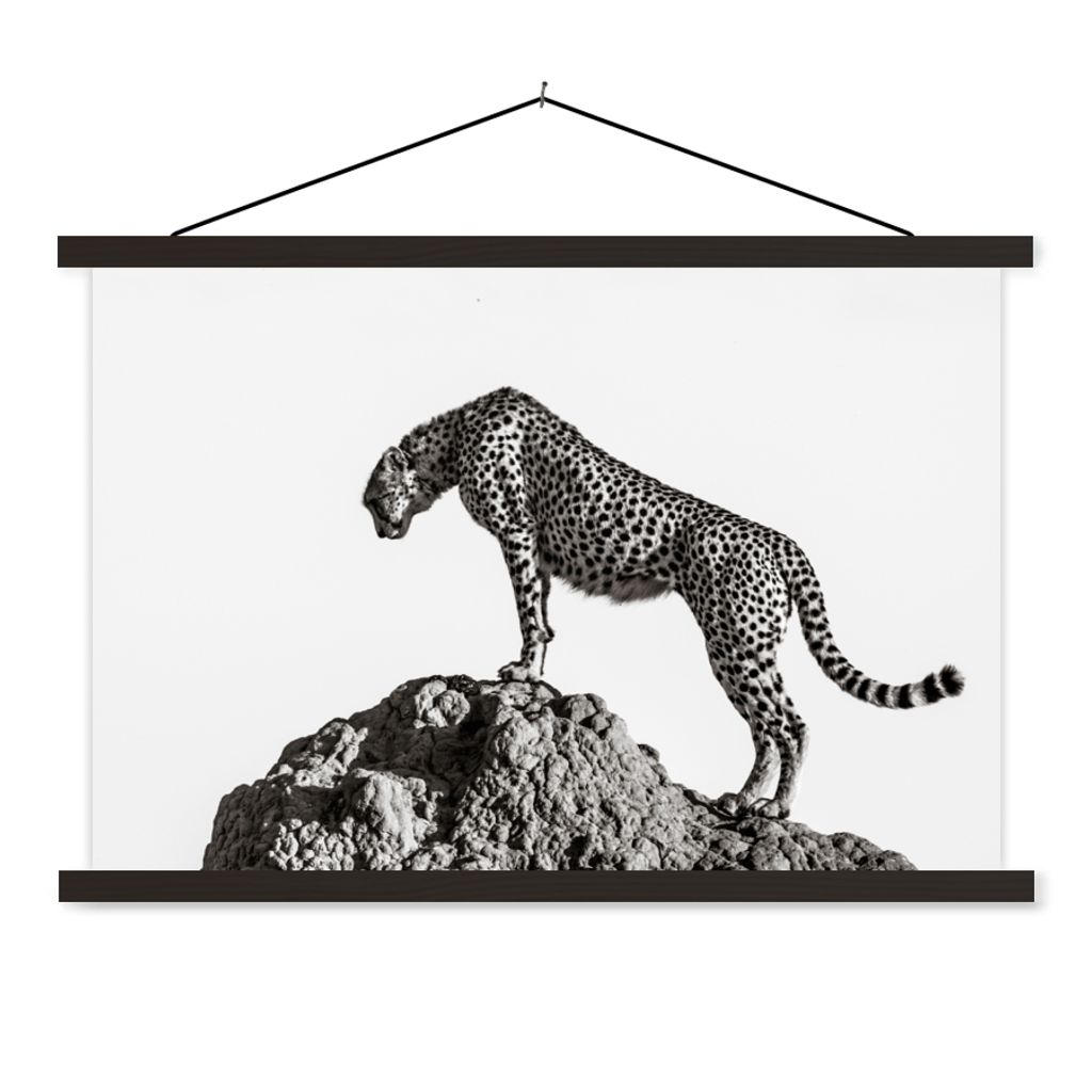 MuchoWow Textilposter Raubtier - Panther - Tiere - Natur 150x100 cm mit schwarzem Rahmen - Schlafzimmer