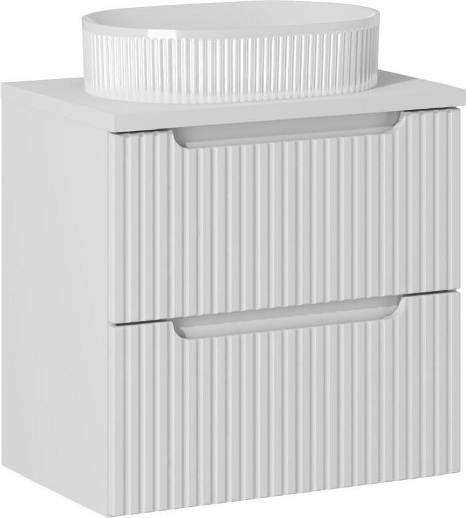 Badezimmerschrank 60 Cm Weiß Matt Mit Sockelwaschbecken Und Arbeitsplatte