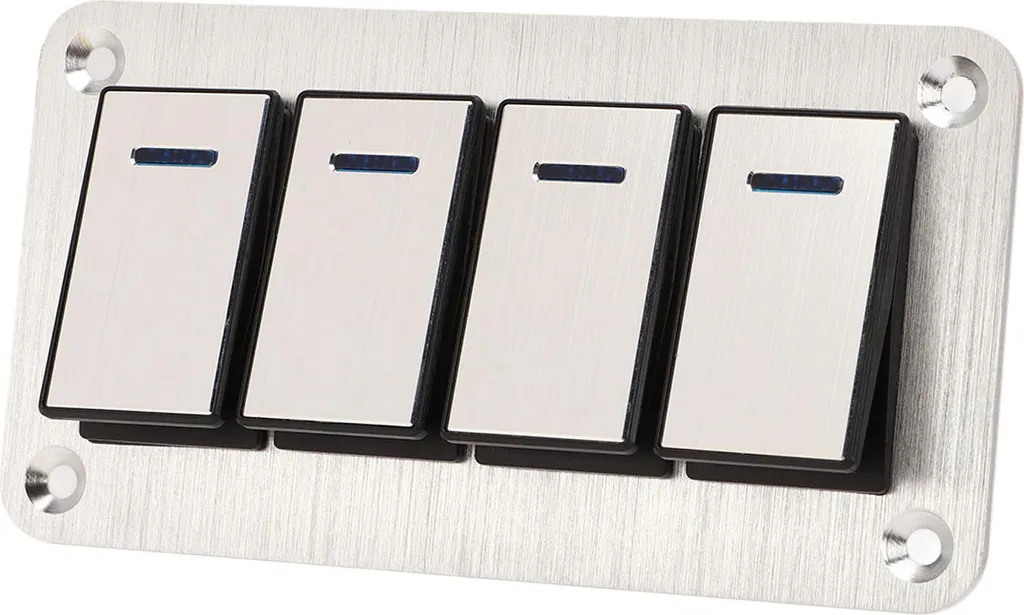 Panneau interrupteur 4 positions en alliage aluminium pour yacht et auto