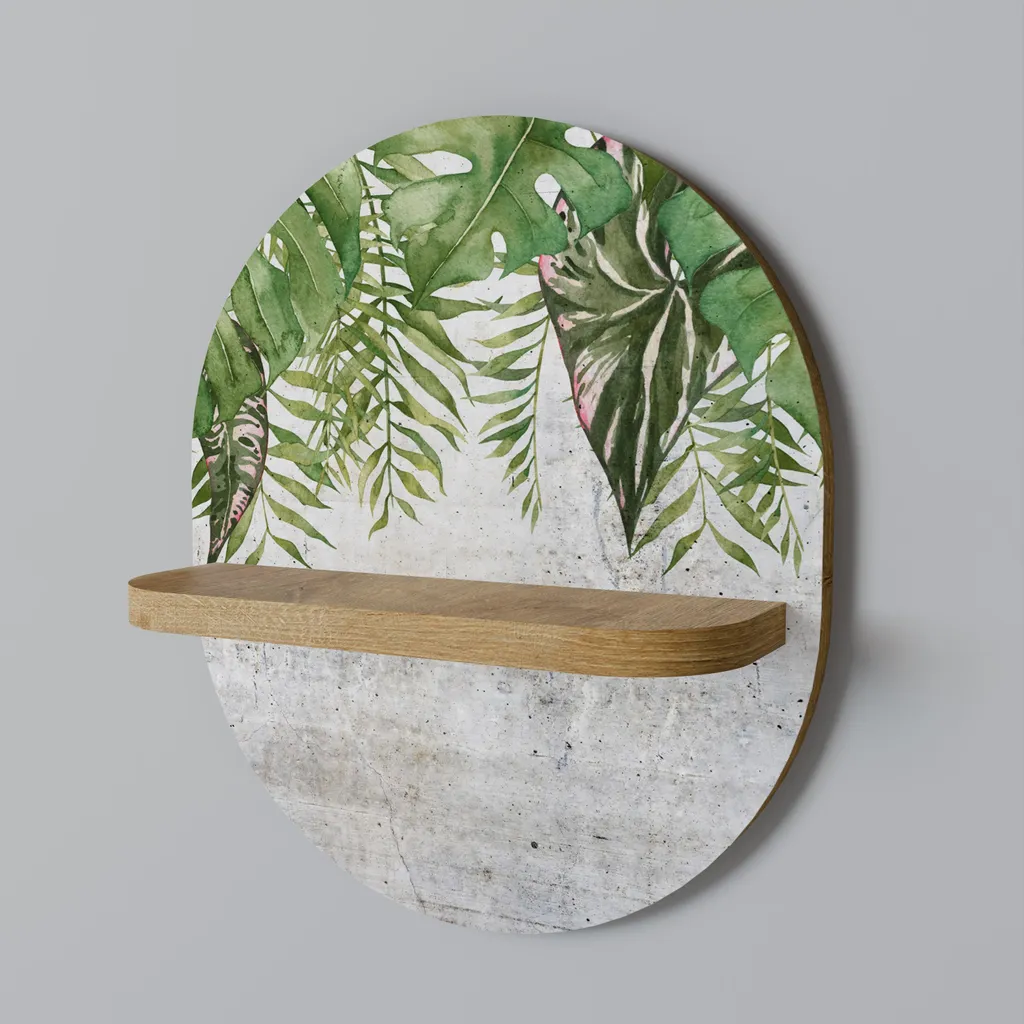 URBAN TROPICS Ovale Regal - Étagère Murale Design en Métal Noir de 60cm