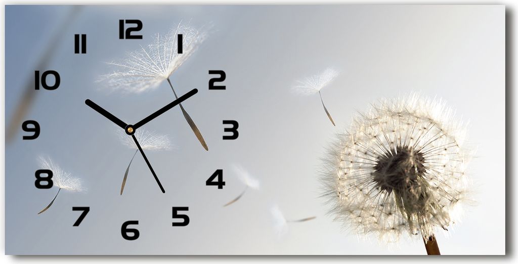 Wanduhr aus Glas – 60x30 cm - Glasbild - Glasuhr - Gehärtetes Glas - schwarze-zeiger - Geometrischer Hintergrund