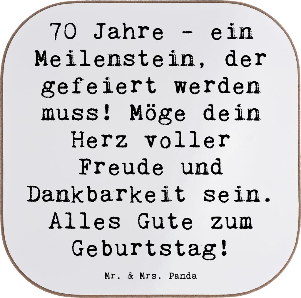 Mr. & Mrs. Panda Tischuntersetzer Spruch 70. Geburtstag Produktbild 