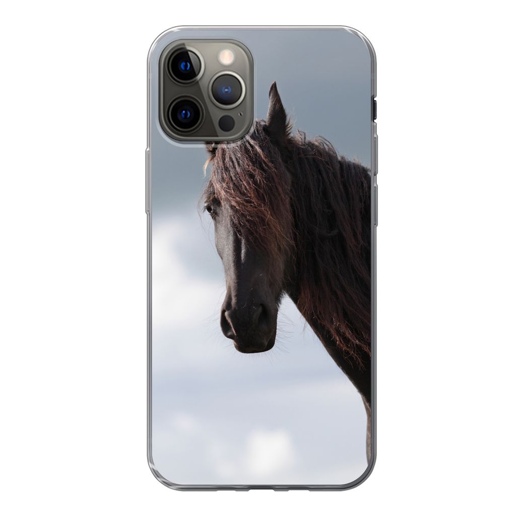 MuchoWow Handyhülle Schutzhülle Hülle für iPhone 13 Pro Pferde - Himmel - Porträt Silikon Softcase Handy Hülle - Handy-Tasche