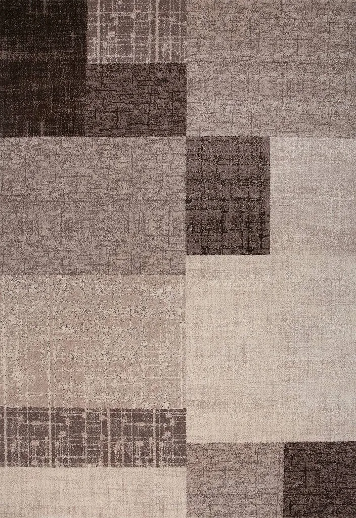 Tapis design pour salon moderne coloris beige et marron 120x170 cm