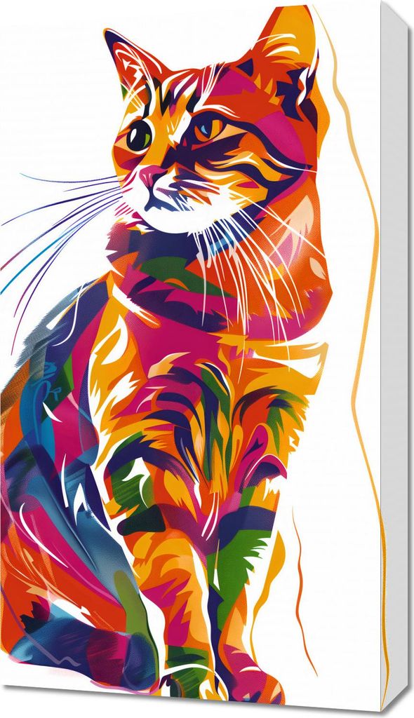 Bild 40x70cm Gesättigte Katze