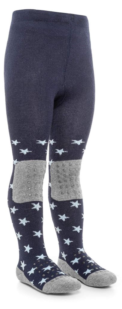 LaLoona Baby Krabbelstrumpfhose mit ABS Sohle - Sterne/Blau Produktbild 
