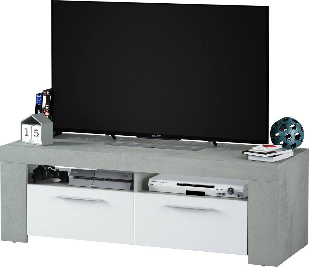 AMBIT Élément TV 2 portes - Style contemporain - Gris et Image du produit 