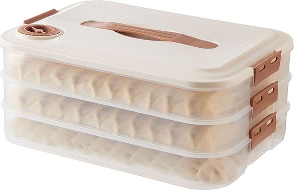Aufbewahrungsbox mit Deckel Aufbewahrung Box Ordnungsboxen Küche Stapel, Ausführung:3-lagig mit Abdeckung