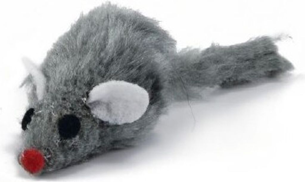 Beeztees Kurzhaar Mouse - Katzenspielzeug - Plüsch - grau - 5x3x3 cm