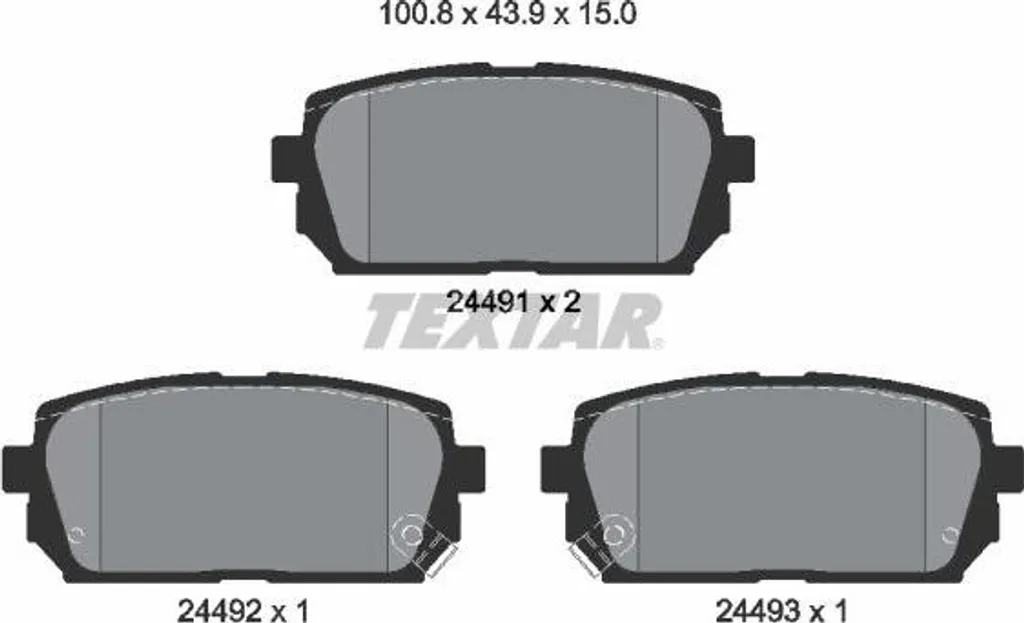 Plaquettes de frein pour Kia Carens - Kit Textar 2449101 sécurité trajet