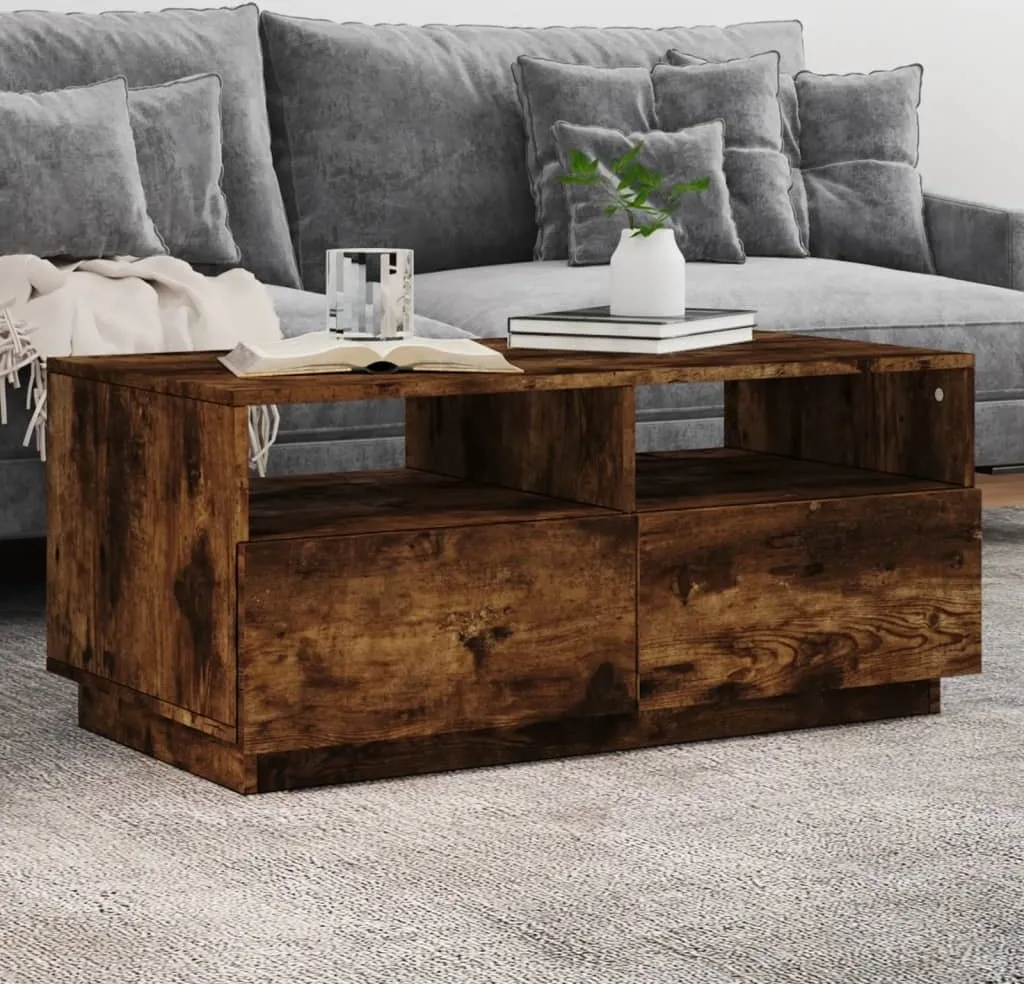 Analisi Tavolino Durevole Octo Rovere Fumé con LED 90x49x40