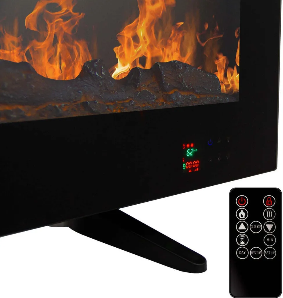 Cheminée électrique encastrable 127cm LED noire - Design Elite