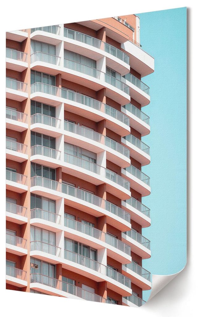 Modernes Gebäude- Kunstdruck A2 (42x59 cm) - Minimalistisch, Modern- Wandbild für Wohnzimmer Schlafzimmer & Flur, Modernes Poster Wanddeko, Unger...