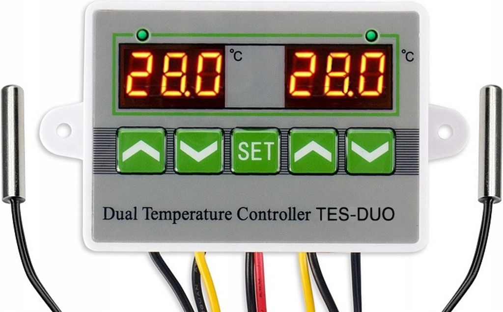 Digital Dual Temperaturregler zwei Relaisausgängen Thermostat 12V DC