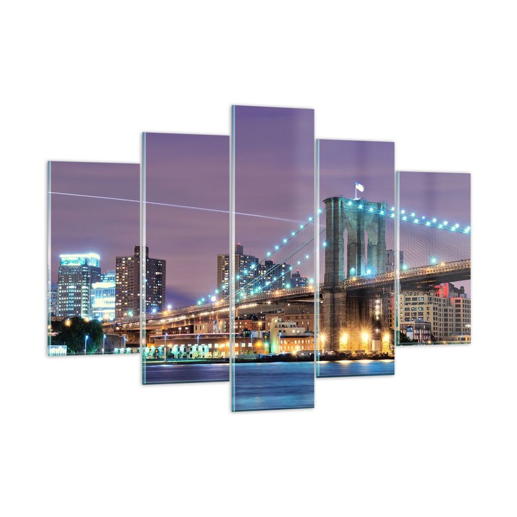 Bilder auf glas - Metropole Fluss Brücke Geschichte - 150x100cm - Glasbilder - Wandbilder - Kunstdruck - Wanddekoration aus Glas - Glas Bilder - W...