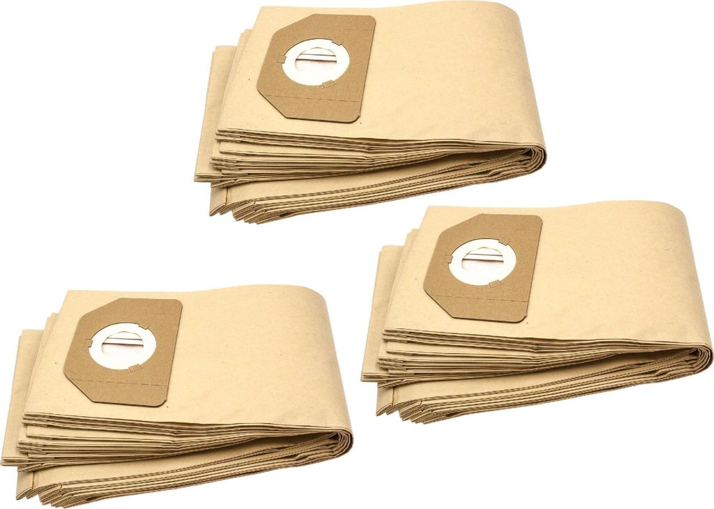 vhbw 30x Staubbeutel kompatibel mit Parkside (Lidl) PNZS 38, PNTS 30/7 E, PNTS 30/8 E, PNTS 35/5 Staubsauger - 30cm x 17,5cm braun