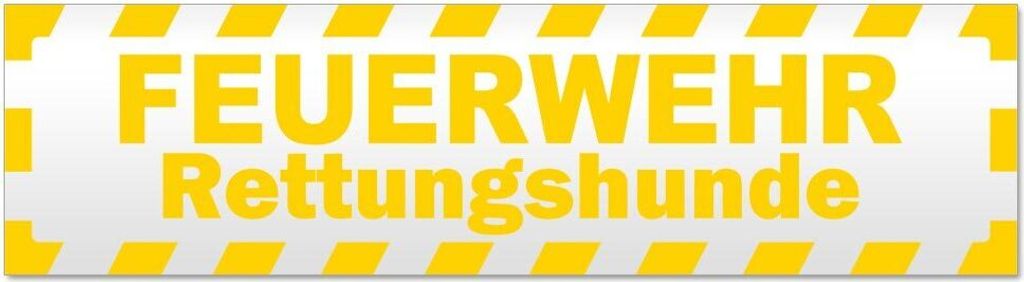 Kiwistar - Autoaufkleber - Gelb - 45 x 12 cm - Feuerwehr Rettungshunde gestreift V2 - Hinweis Aufkleber Sticker für Auto, Kfz, Fahrrad, PKW, LKW