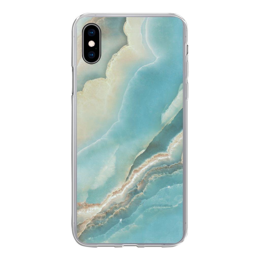 MuchoWow Handyhülle Schutzhülle Hülle für iPhone Xs Naturstein - Mineralien - Chic Silikon Softcase Handy Hülle - Handytasche