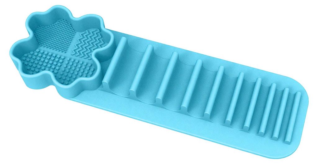 Silikon-Trockenständer für Make-up-Pinsel mit Saugfuß, lebensmittelecht, weich und elastisch, Halter zum Trocknen von Kosmetikpinseln