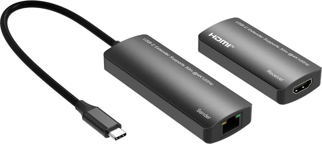 Extension HDMI active 4K 30m Microconnect avec connectique USB Type-C