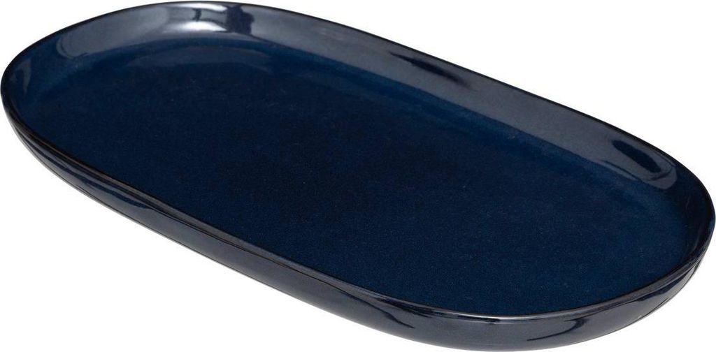 Platte "terre inconnue" aus blauer keramik 30x18cm - SG Secret de Gourmet