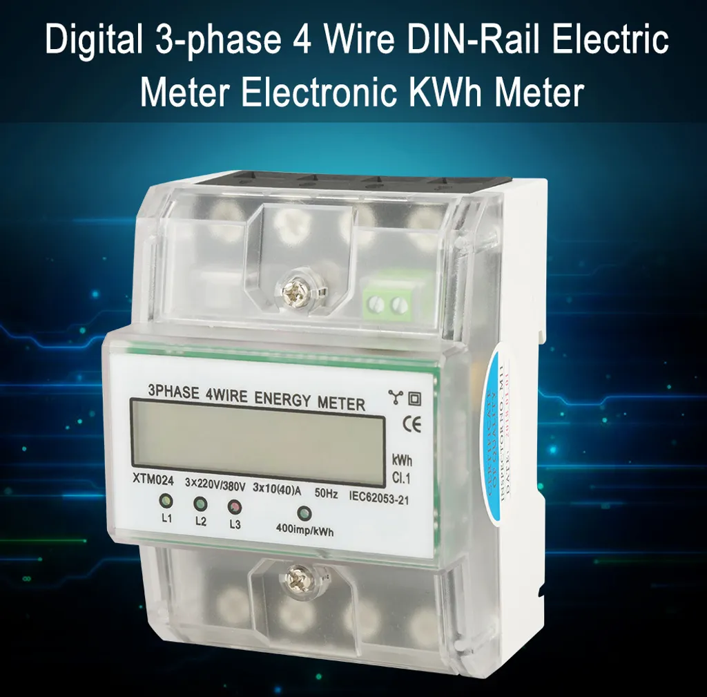 Sous-compteur électrique digital triphasé pour tableau électrique 40A - 5