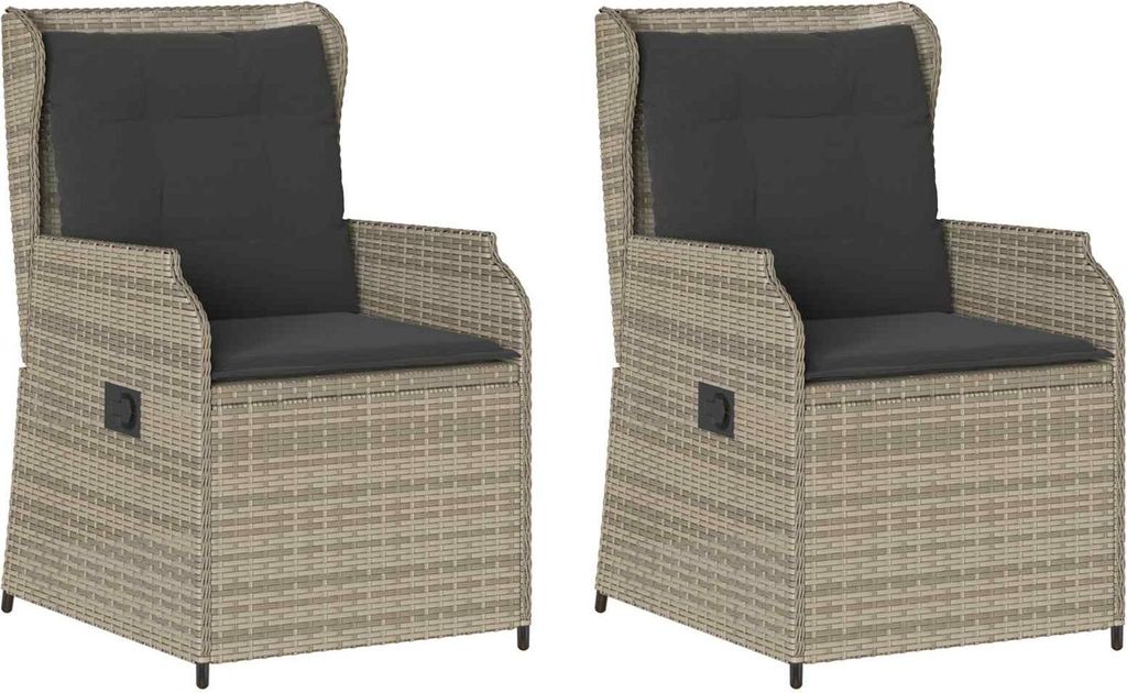 Gartenbank 2 pcs Hellgrau Poly-Rattan