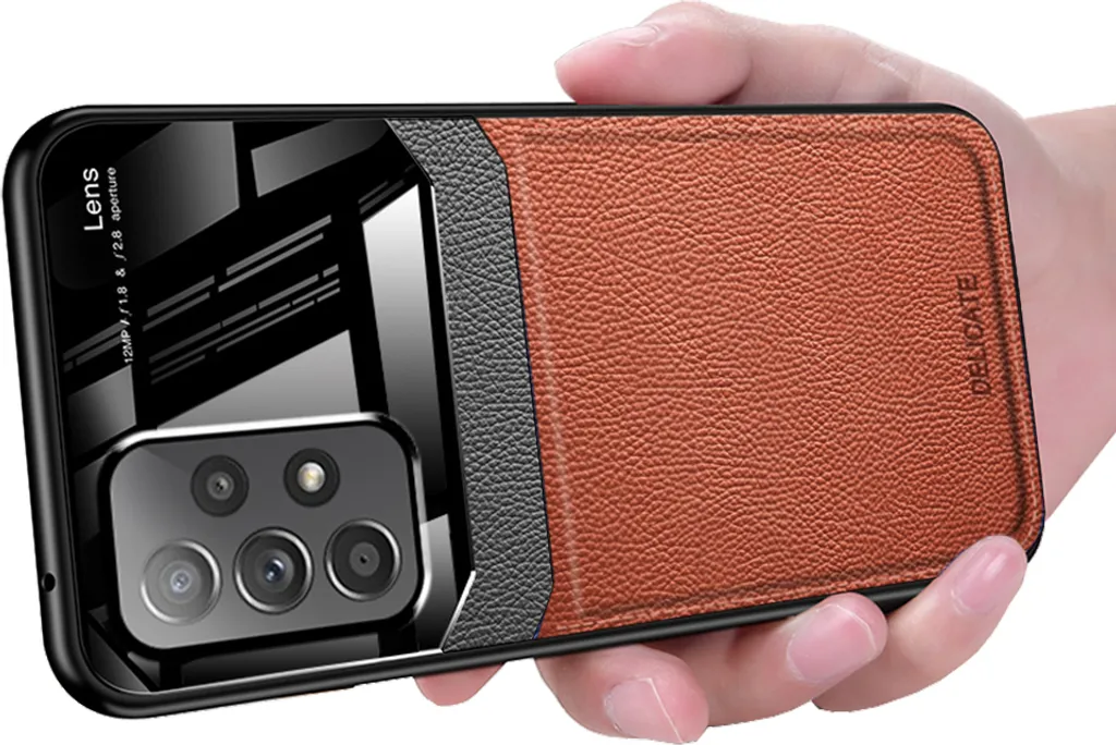 Cover Galaxy A53 5G Brown Leather Texture | Bumper TPU Anti-Scivolo