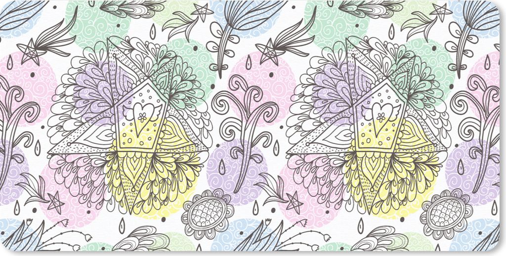 MuchoWow Schreibtischunterlage Mädchen - Blumen - Sterne - Muster - Mädchen - Kinder - Kinder 80x40 cm - XXL Mauspad - Gaming Mauspad