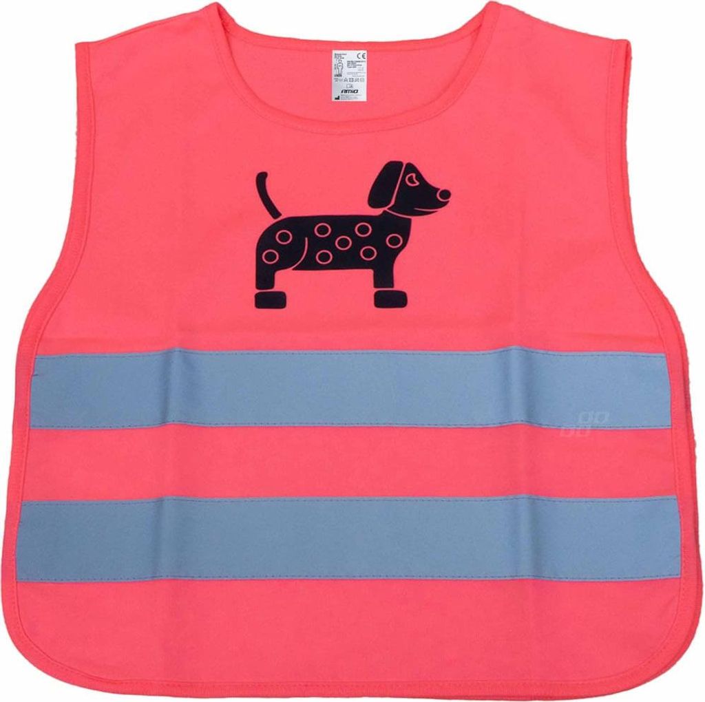 Gilet di segnalazione riflettente per bambini rosa con Immagine del prodotto 
