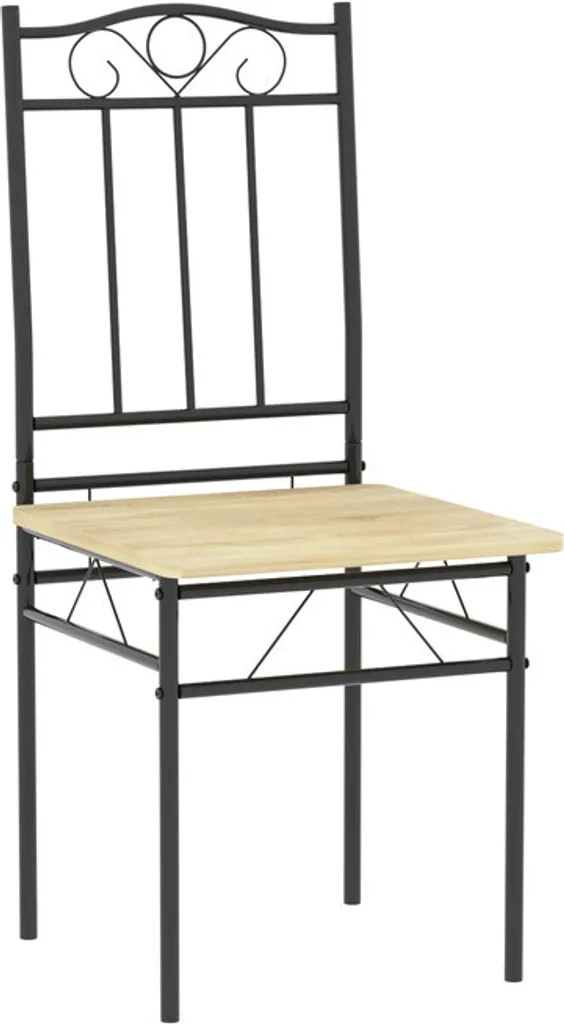 HJ WeDoo Ensemble Table à Manger 4 Chaises Bois et Métal Style Industriel - 10
