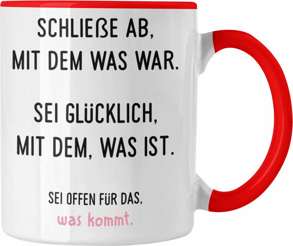 Trendation - Jobwechsel Geschenk Kollegin Tasse Neuer Job Abschiedsgeschenk Spruch (Rot)