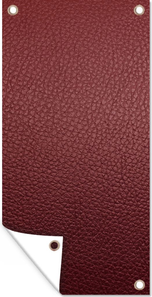 MuchoWow 80x160 cm Outdoor-Poster Gartendeko Sichtschutz Garten Poster für den Garten Leder - Lederoptik - Rot - Leicht