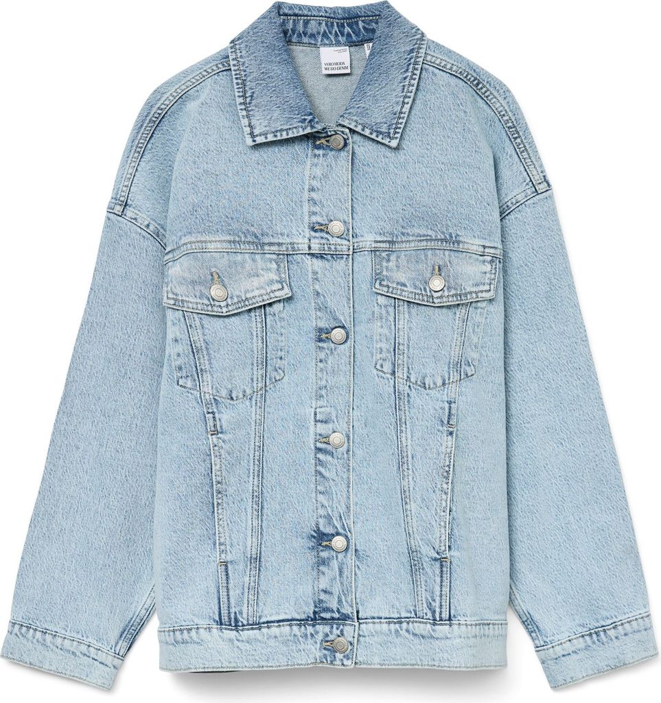 VERO MODA Jeansjacke mit Knopfverschluss und Klappentaschen Produktbild 