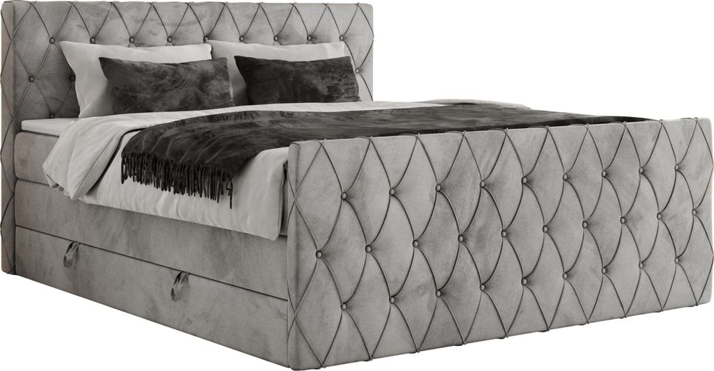 MKS MEBLE Boxspringbett 200 x 200 cm mit Bettkasten, Bett Produktbild 