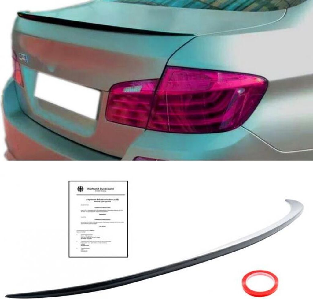 Heck Spoiler SLIM Kofferraumspoiler schwarz glänzend paßt für BMW 5er F10 Limousine