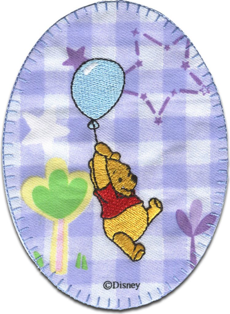 Disney Winnie Pooh Luftballon Ballon - Aufnäher, Bügelbild, Aufbügler, Applikationen, Patches, Flicken, Zum Aufbügeln, Größe: 10,7 x 8 cm