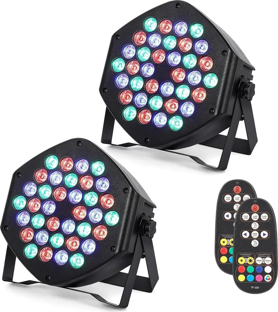 Projecteur LED Par pour Soirée et Mariage - Pack de 2 DMX Mode Son