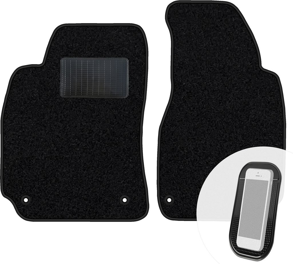 moto-MOLTICO Vorne Fußmatten Auto Velours Autoteppiche Schwarz Automatten Set 2-teilig passend für VW Golf I Cabrio 1974-1983