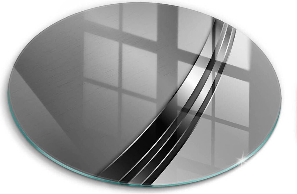 Glasschneideplatte - Herdabdeckplatte - fi40 cm -Schneidebrett - Spritzschutz - Metallabstraktion