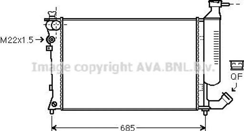 Radiateur Aluminium Haute Performance AVA CNA2157 - Standard OE 133049