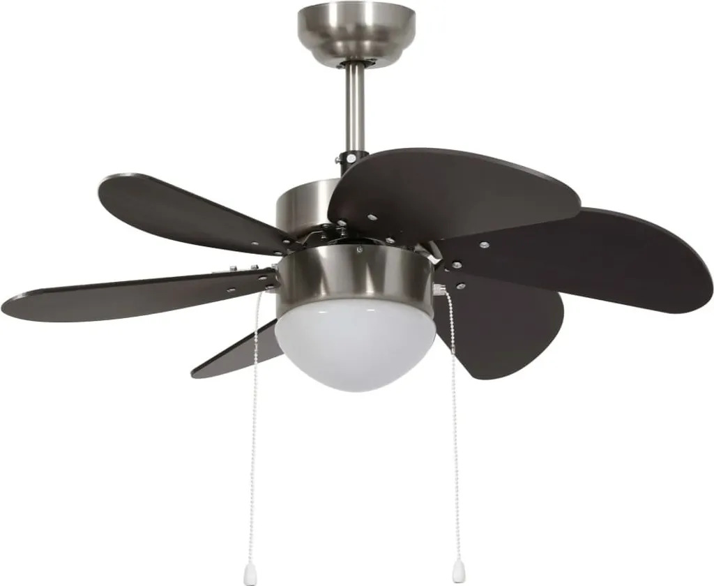vidaXL Ventilateur de plafond avec lampe 76 cm brun foncé - Modèle VDL305