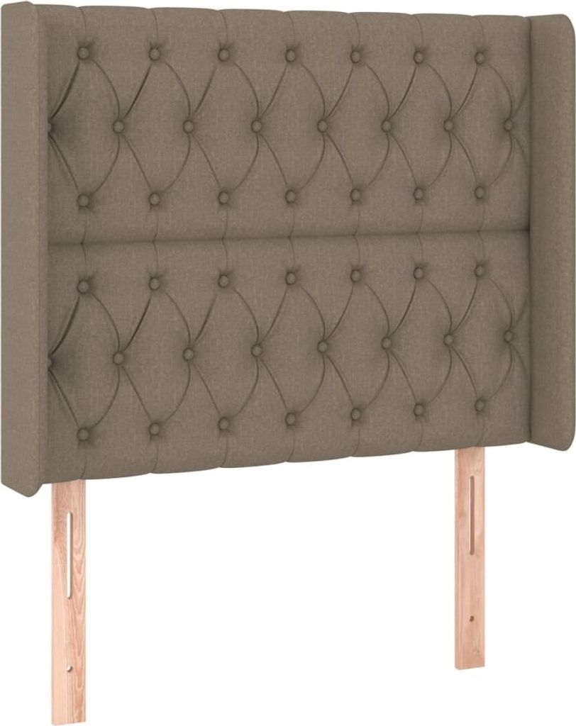 Kopfteil mit Ohren Taupe 103x16x118/128 cm Stoff