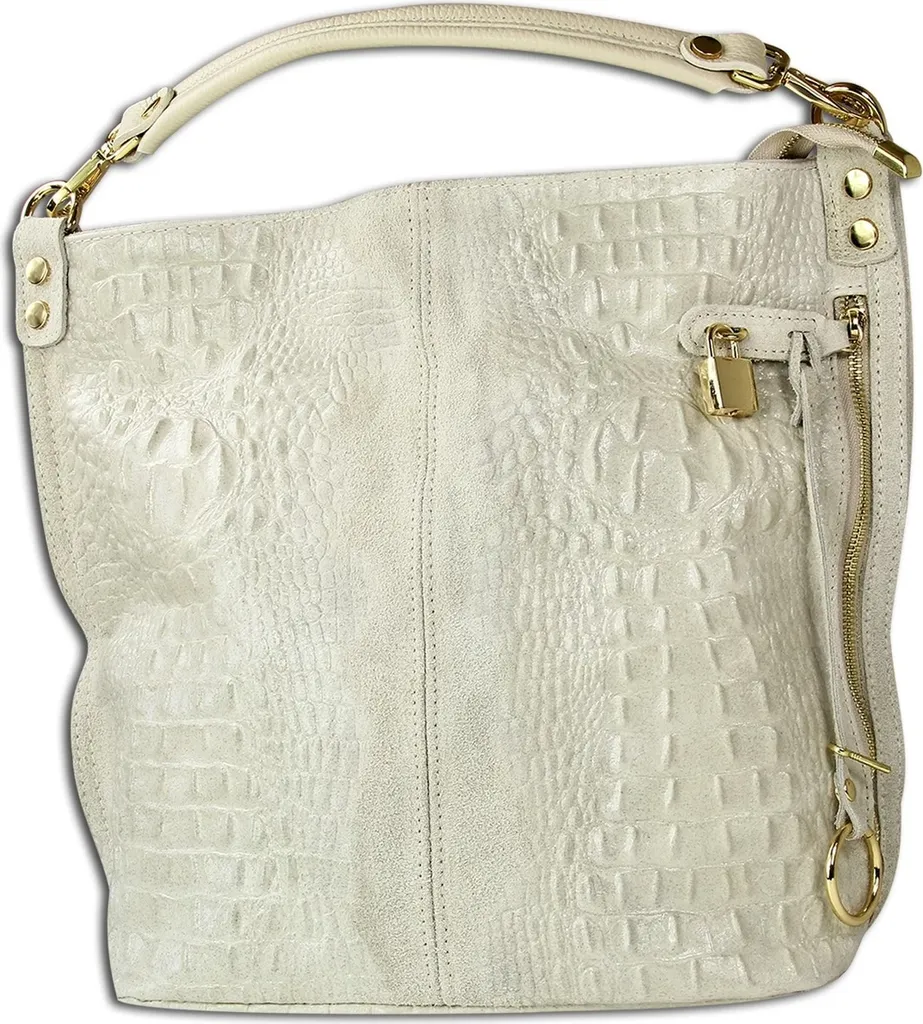 Grand sac cabas Shopper en cuir beige Toscanto pour femme active chic