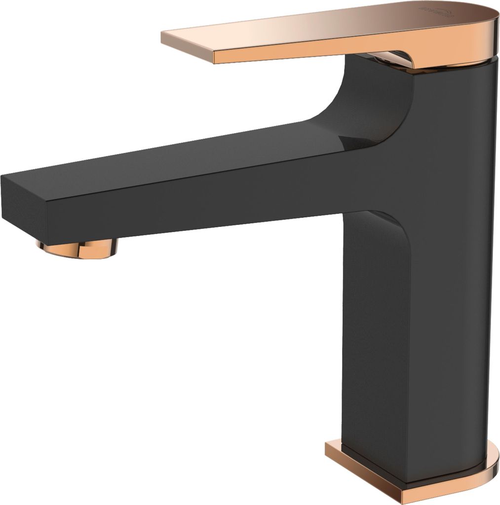 Mitigeur de lavabo, mélangeur de lavabo, or rose/noir mat, Image du produit 