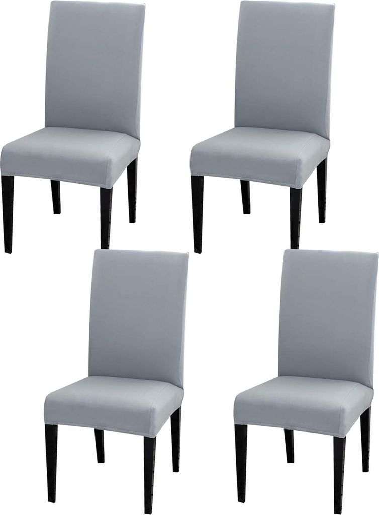MODFU 4 Stück Stuhlhusse Stretch Anthrazit elastischer Universal Stuhlüberzug Esszimmer Dehnbar für Hochzeiten und Feiern Geburtstag Dekoration ...
