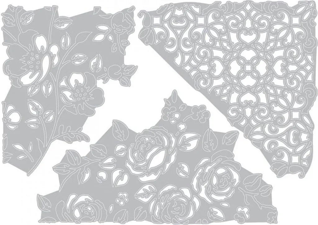 Pochoirs Thinlits métal mélanges de fleurs 3 pcs pour scrapbooking DIY - 3