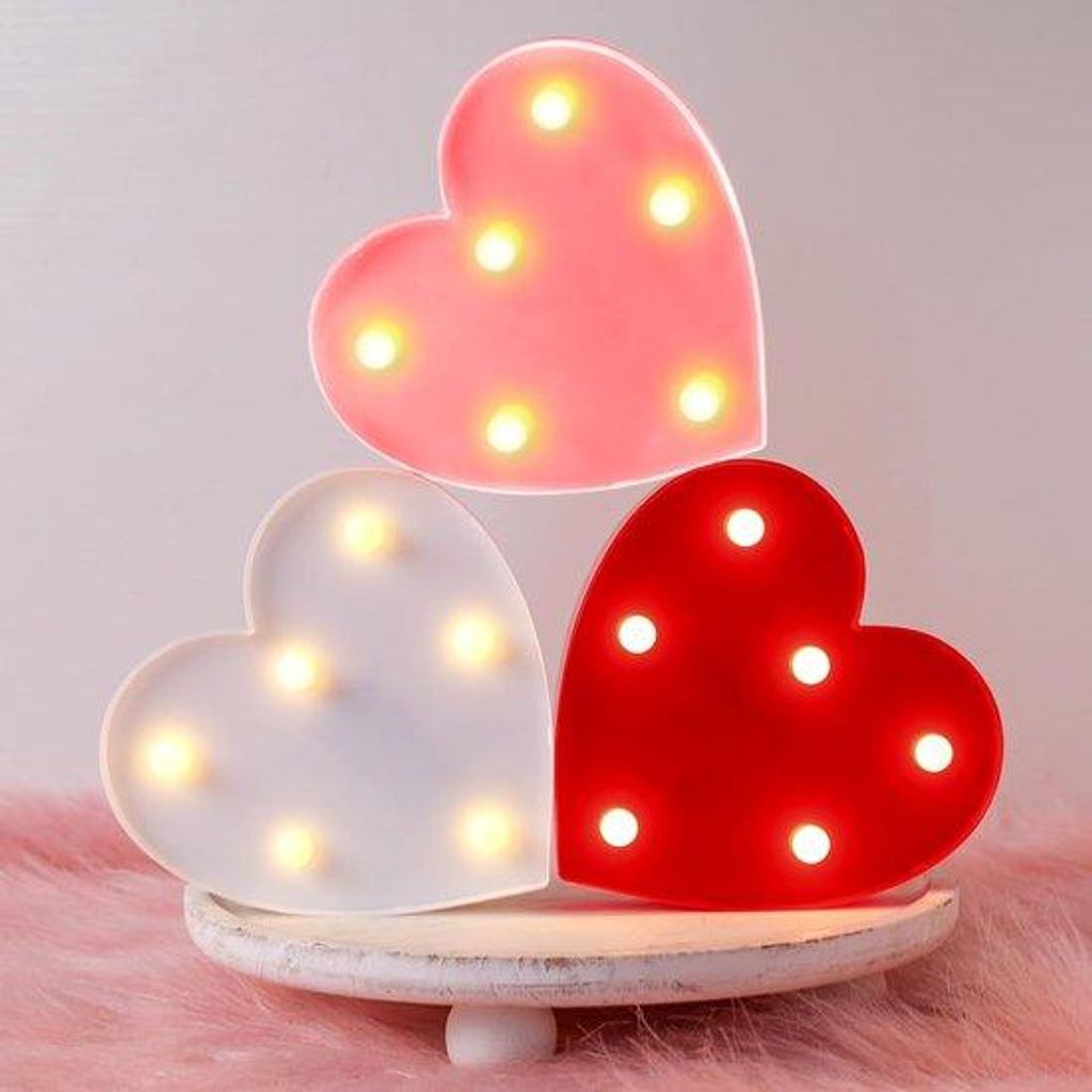 LED-Lichtset aus Kunststoff, batteriebetrieben, für Hochzeiten, Geburtstage, Familienfeiern und Wanddekoration, in roter, rosa und weißer Form