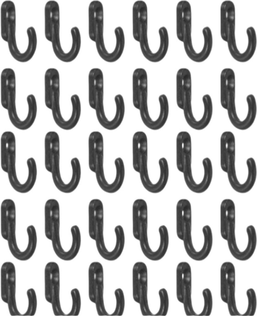INF 30er-Pack Mini-Haken aus Metall zum Aufhängen von Schlüsseln, Schmuck, Handtüchern und mehr Schwarz